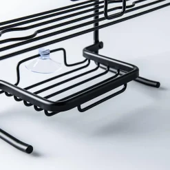 KSP Aquastor Rust-Free Aluminum Shower Caddy 3-Tier (Black)