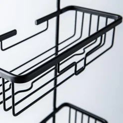 KSP Aquastor Rust-Free Aluminum Shower Caddy 3-Tier (Black)