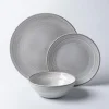 KSP Arcadia Reactive Stoneware Dinnerware - Set of 12 (Grey)