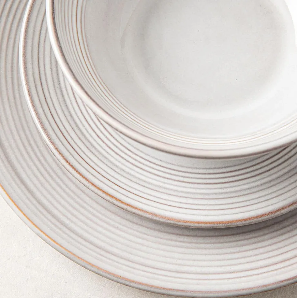 KSP Arcadia Reactive Stoneware Dinnerware - Set of 12 (Grey)