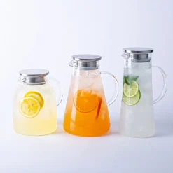 KSP Arthur Glass Pitcher with Metal Lid (Clear & Stainless Steel)