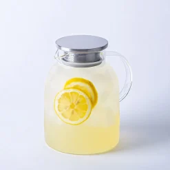 KSP Arthur Glass Pitcher with Metal Lid (Clear & Stainless Steel)