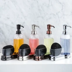 KSP Ashbury Soap Pump Caddy with Scrubby (Nickel)