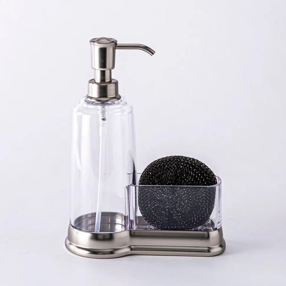 KSP Ashbury Soap Pump Caddy with Scrubby (Nickel)