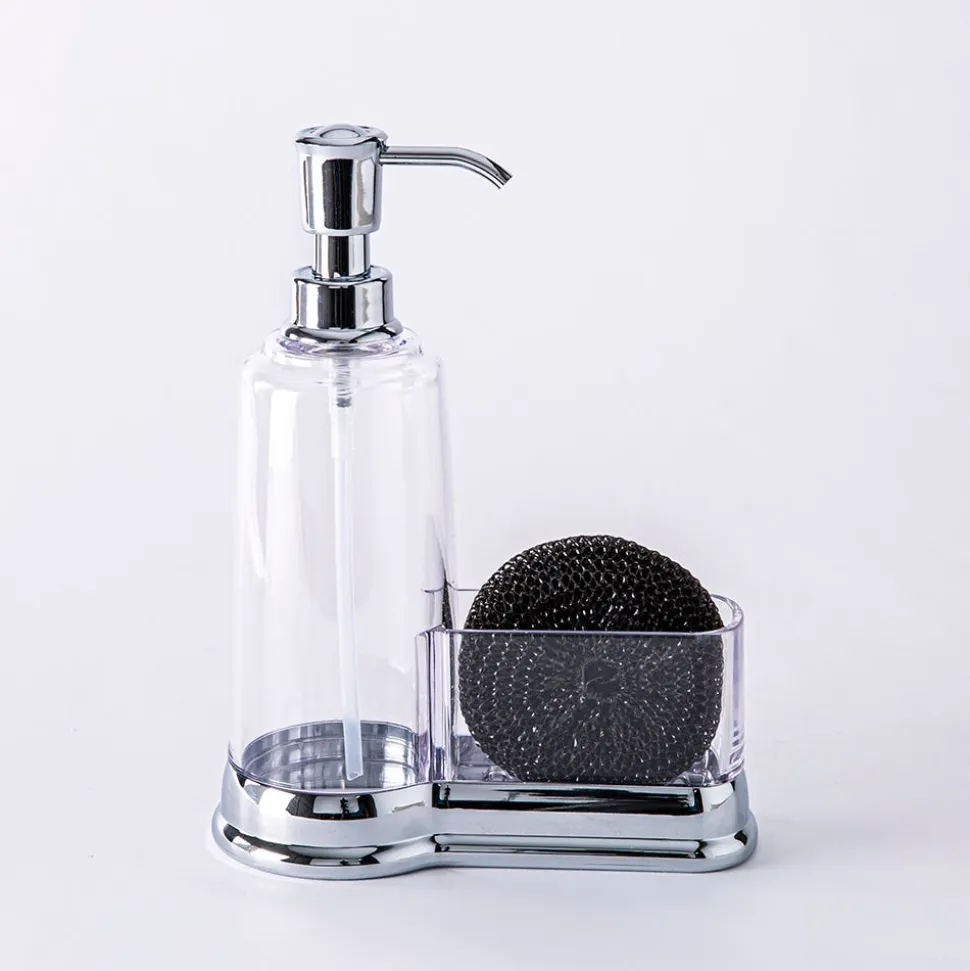 KSP Ashbury Soap Pump Caddy with Scrubby (Chrome)