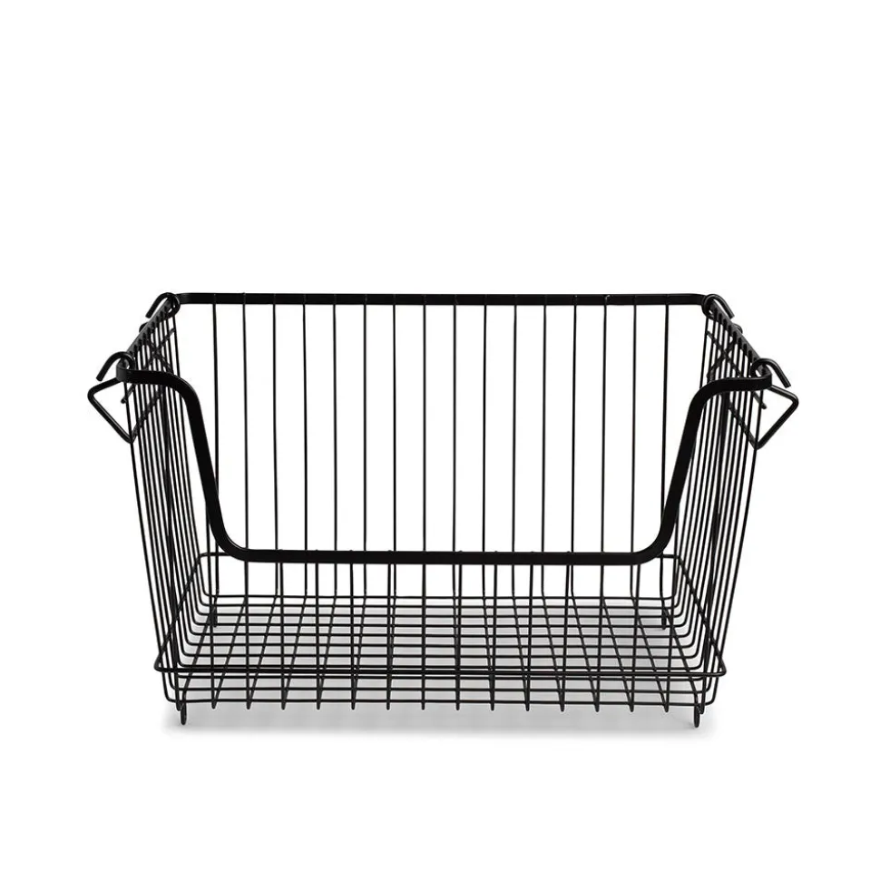 KSP Ashley Stacking Wire Basket Large (Matte Black) 36 x 27 x 22.5 cm
