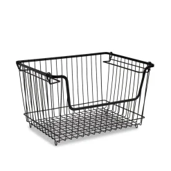 KSP Ashley Stacking Wire Basket Large (Matte Black) 36 x 27 x 22.5 cm