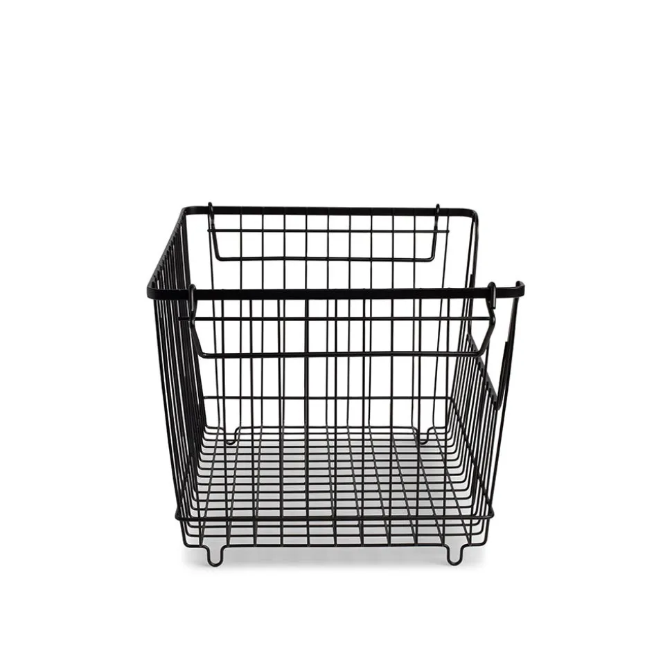 KSP Ashley Stacking Wire Basket Large (Matte Black) 36 x 27 x 22.5 cm