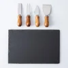 KSP Asiago Cheese Board with Knives - Set of 5 (Black)