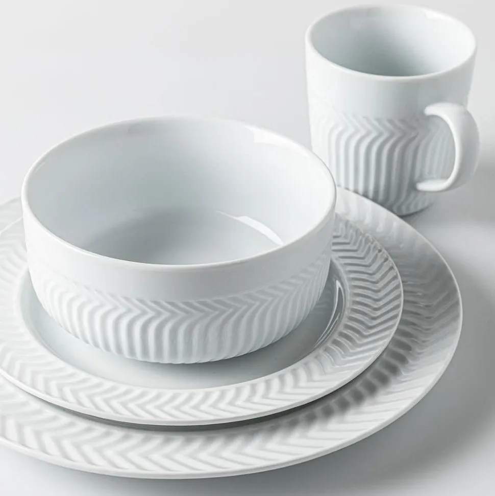 KSP Astrid Porcelain Dinnerware - Set of 16 (White)
