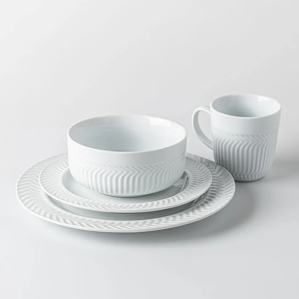 KSP Astrid Porcelain Dinnerware - Set of 16 (White)