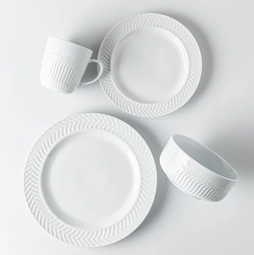 KSP Astrid Porcelain Dinnerware - Set of 16 (White)