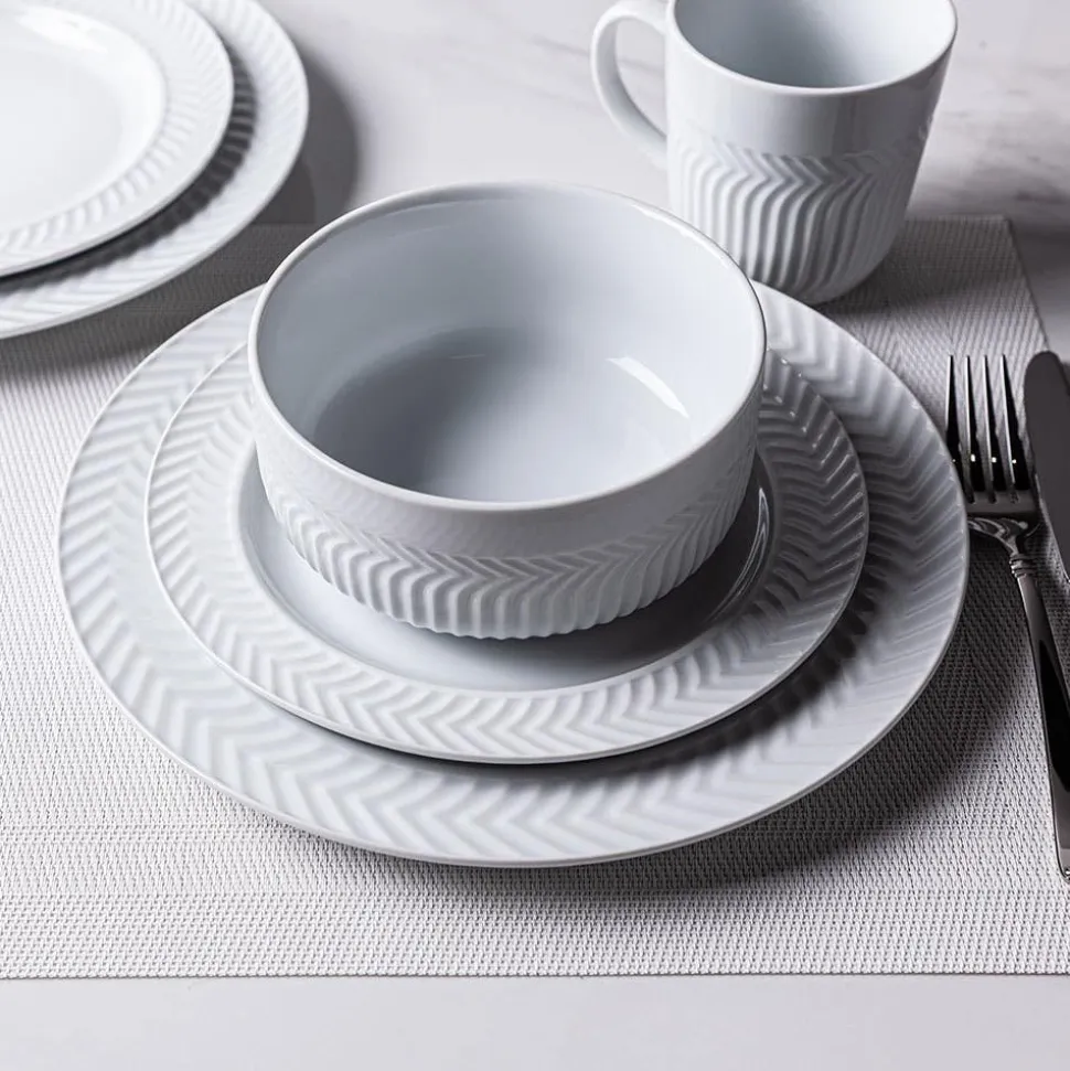 KSP Astrid Porcelain Dinnerware - Set of 16 (White)