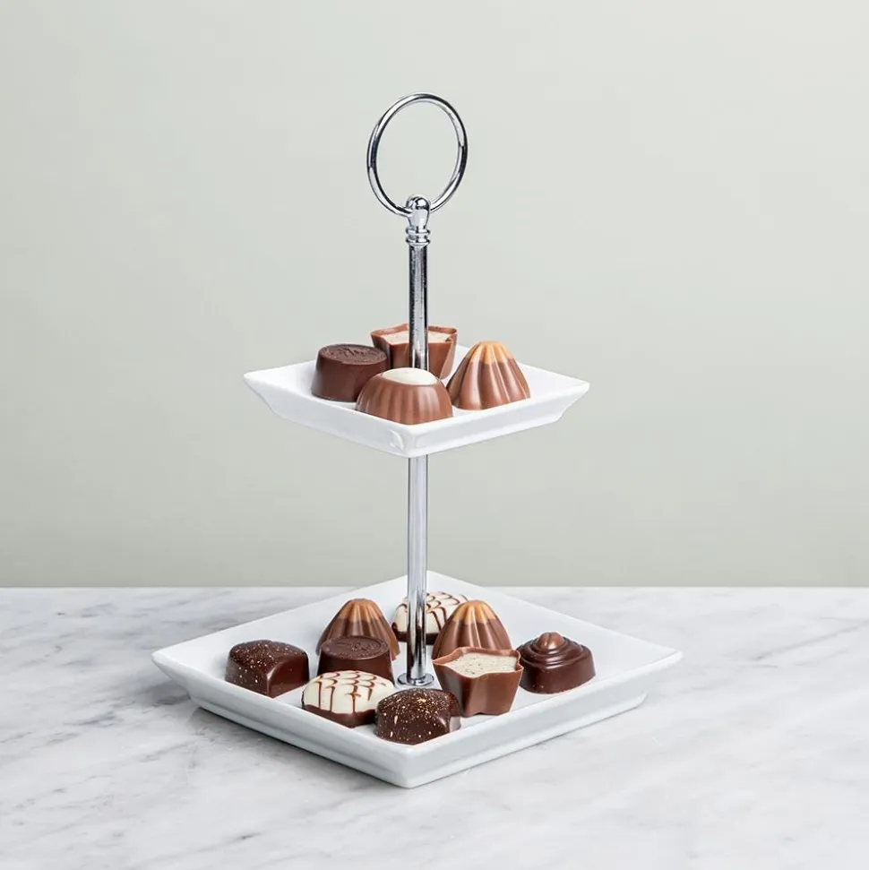 KSP Aurora '2-Tier' Porcelain Buffet Plate Square (White)