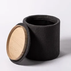 KSP Ava Collapsible Teddy Ottoman (Charcoal)