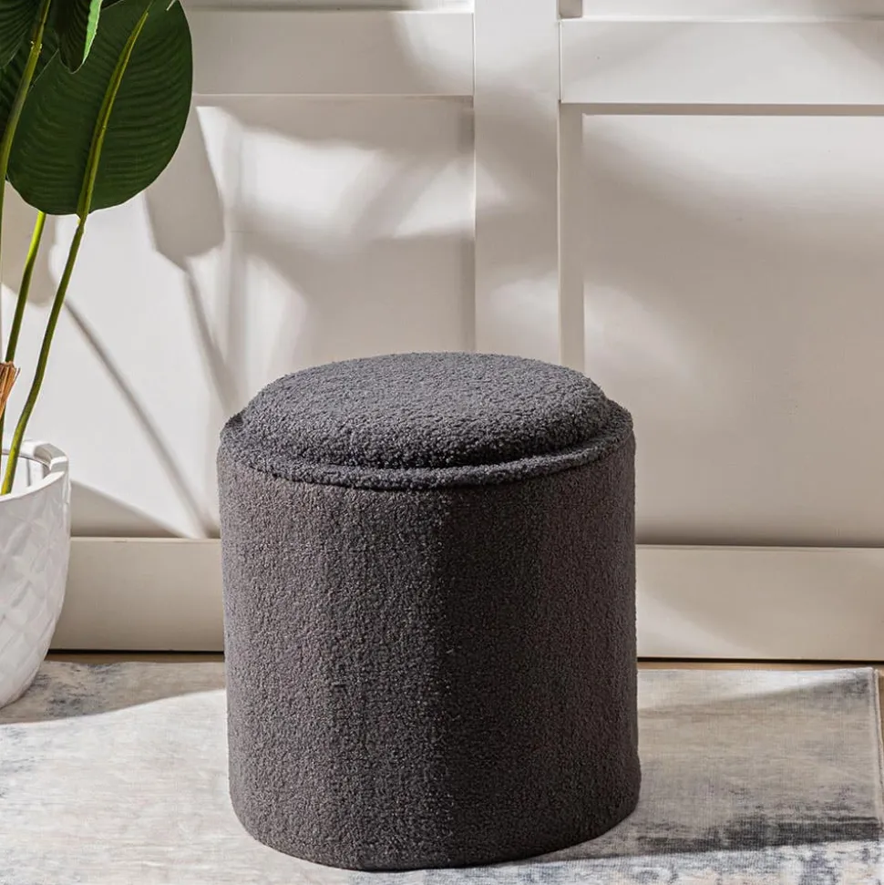 KSP Ava Collapsible Teddy Ottoman (Charcoal)