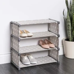 KSP Axis Fabric Shoe Rack 4 Level (Taupe)