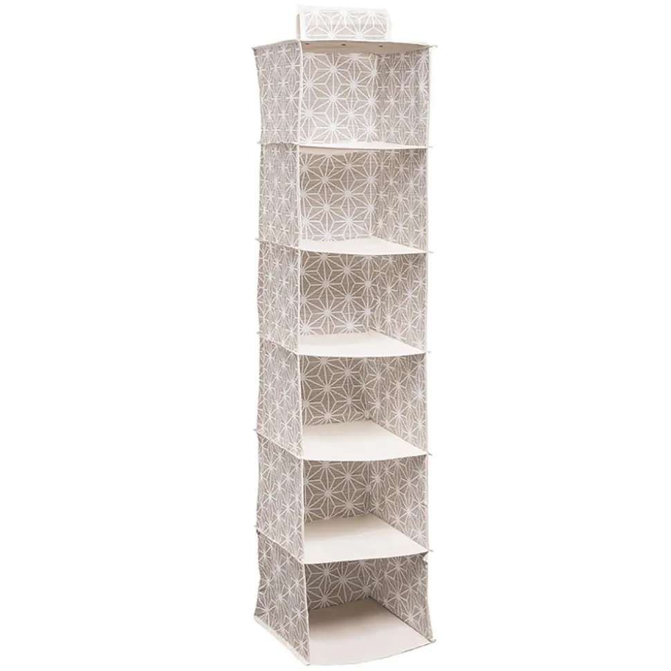 KSP Axis '6-Shelf' Hanging Organizer (Taupe) 30 cm sq. x 127 cm