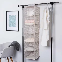 KSP Axis '6-Shelf' Hanging Organizer (Taupe) 30 cm sq. x 127 cm