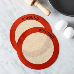 KSP Bakers 'Round' Silicone Baking Sheet - S/2 (Natural/Orange)