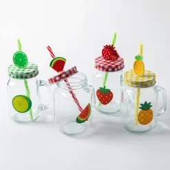 KSP Berry Sweet 'Fruit' Glass Mason Drinking Jar - Set of 4