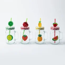 KSP Berry Sweet 'Fruit' Glass Mason Drinking Jar - Set of 4