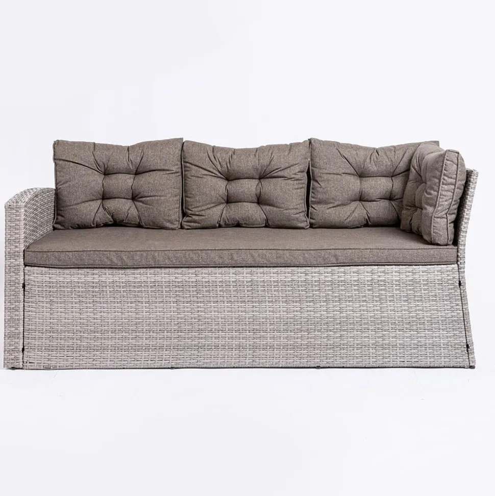 KSP Caban Outdoor Couch & Dining Table - Set of 3 (Grey)