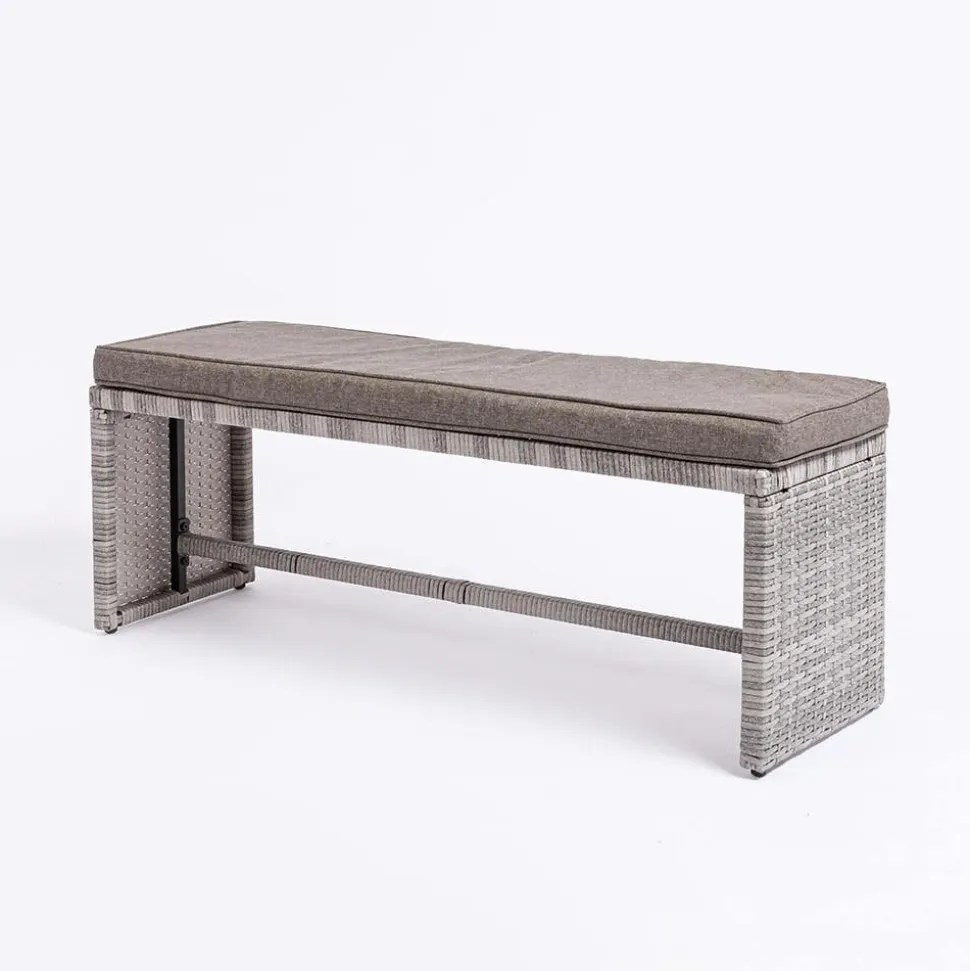KSP Caban Outdoor Couch & Dining Table - Set of 3 (Grey)