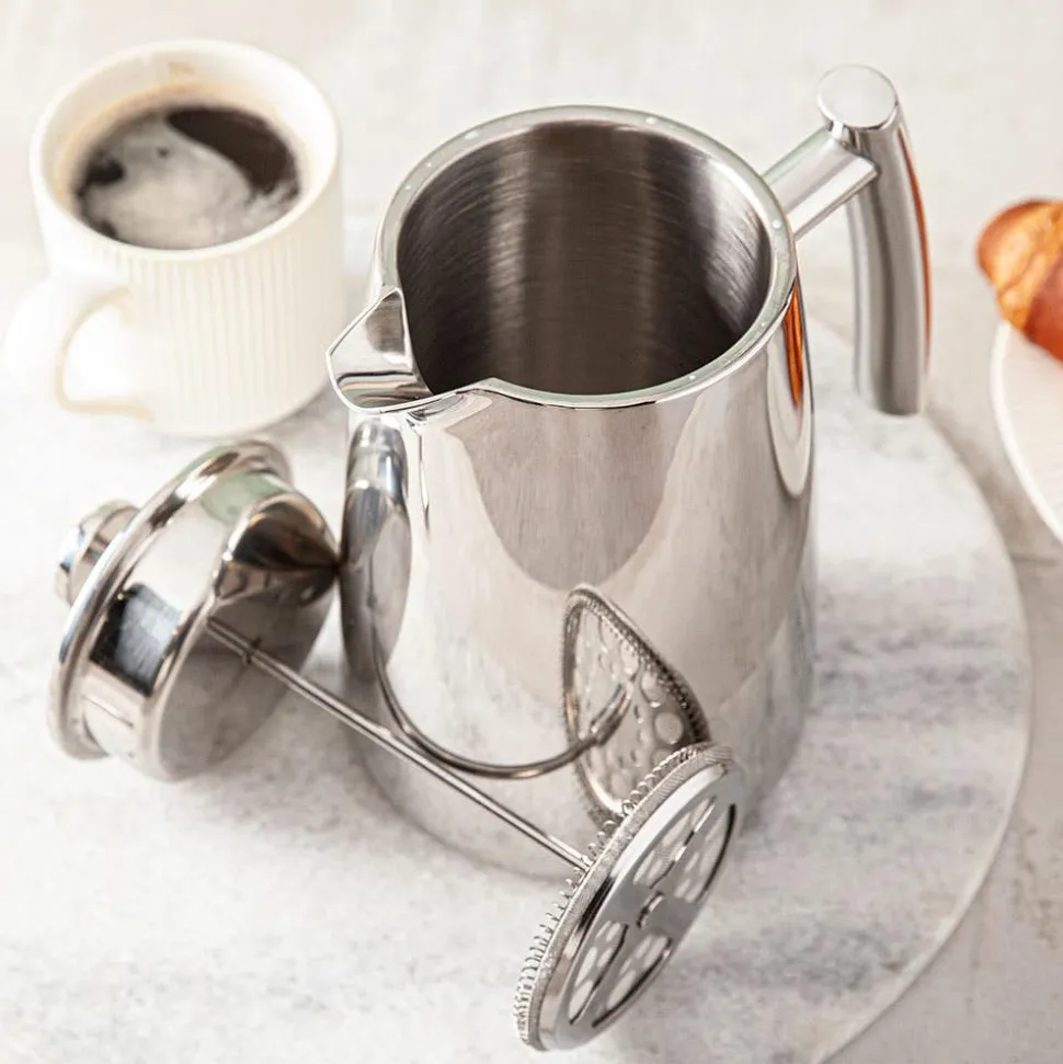 KSP Caffe 'Double Wall' French Coffee Press 1L (Stainless Steel)