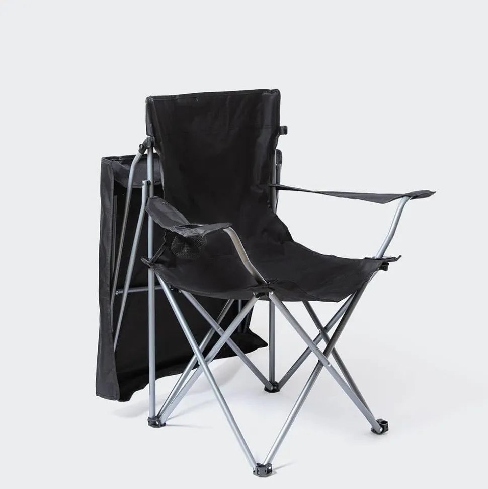 KSP Camper Folding Chair with Canopy 52x52x85cm (Black)