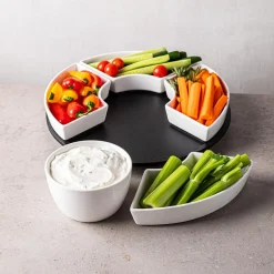 KSP Carousel Porcelain Serving Set - Set of 6 (White)