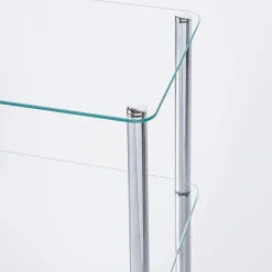 KSP Cascade Tempered '4-Tier' Glass Shelf Unit (Clear/Chrome)