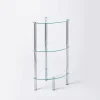 KSP Cascade Tempered '3-Tier' Glass Shelf Corner Unit (Clear/Chrome)
