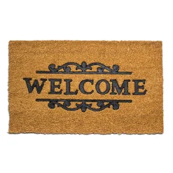 KSP Casual 'Welcome Scroll' Coir Doormat (Natural/Black)