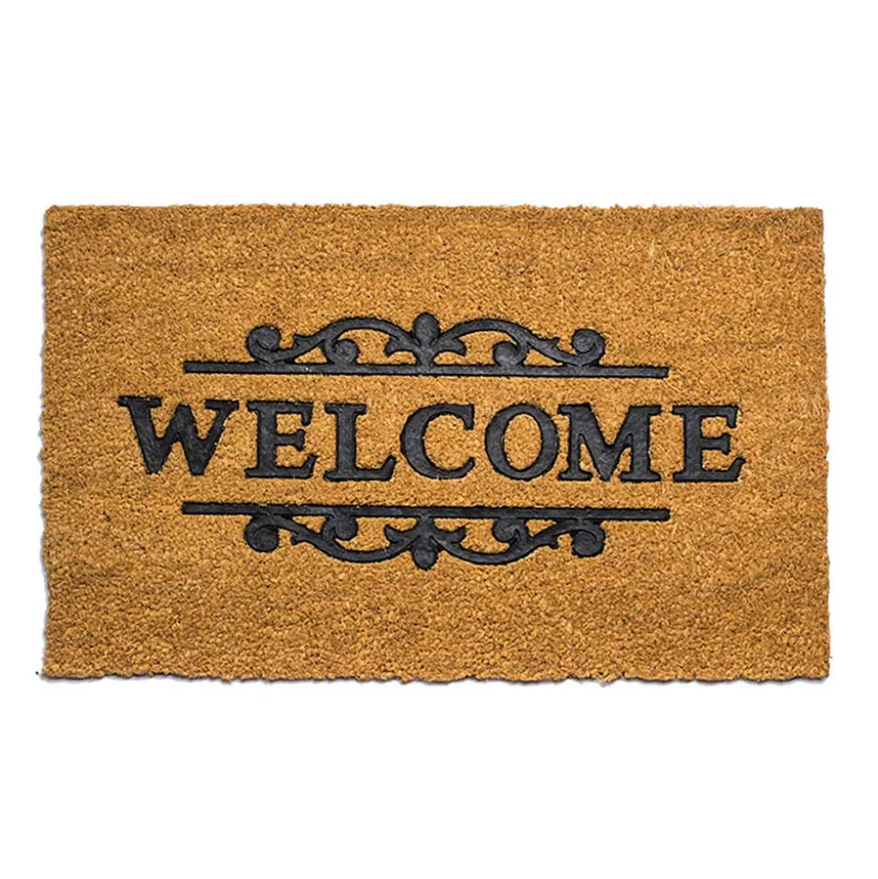KSP Casual 'Welcome Scroll' Coir Doormat (Natural/Black)