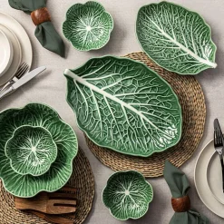 KSP Cavora Leaf Serving Bowl (Green/White)