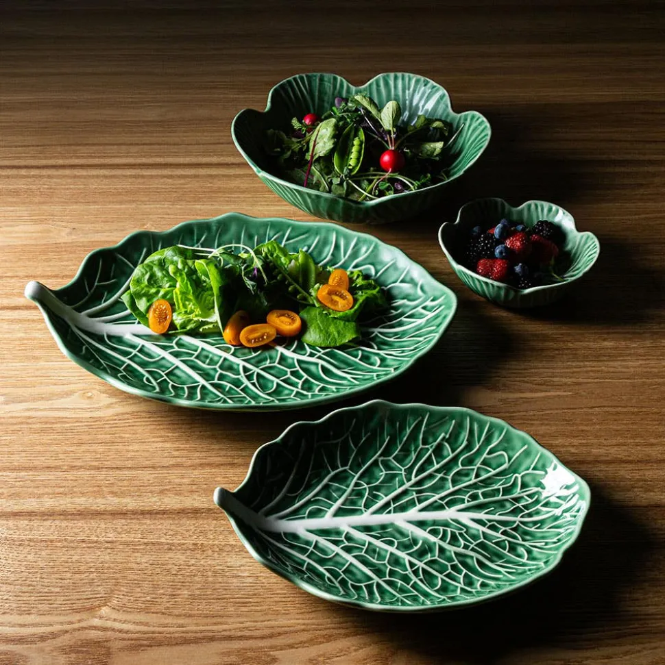 KSP Cavora Leaf Serving Plate 15" (Green/White)