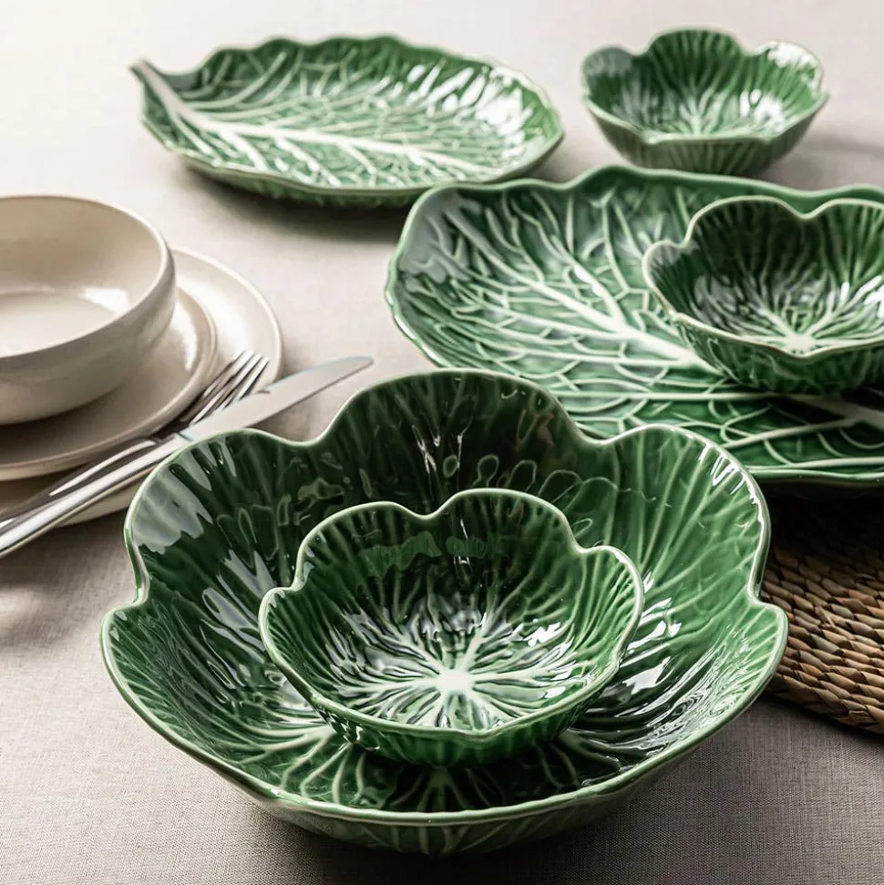 KSP Cavora Leaf Serving Plate 15" (Green/White)