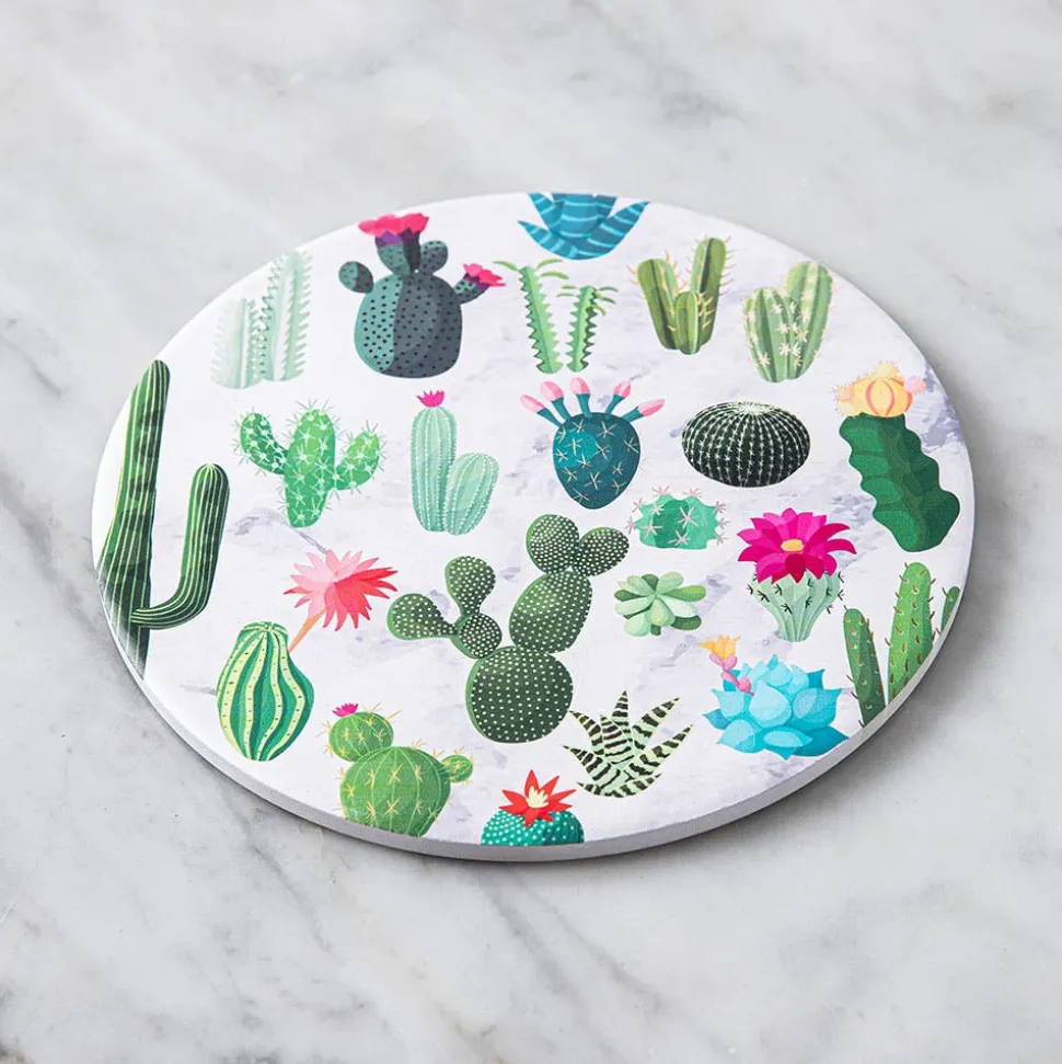 KSP Ceramica 'Cactus' Printed Ceramic Trivet 20cm
