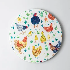 KSP Ceramica 'Chickens' Printed Ceramic Trivet