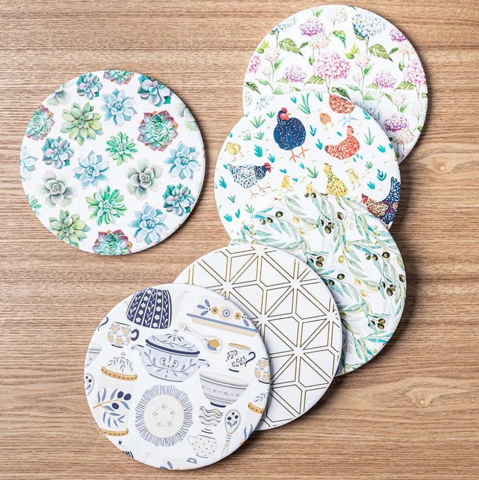 KSP Ceramica 'Hydrangeas' Printed Ceramic Trivet
