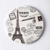 KSP Ceramica 'Paris' Printed Ceramic Trivet 20cm (Natural/Black)