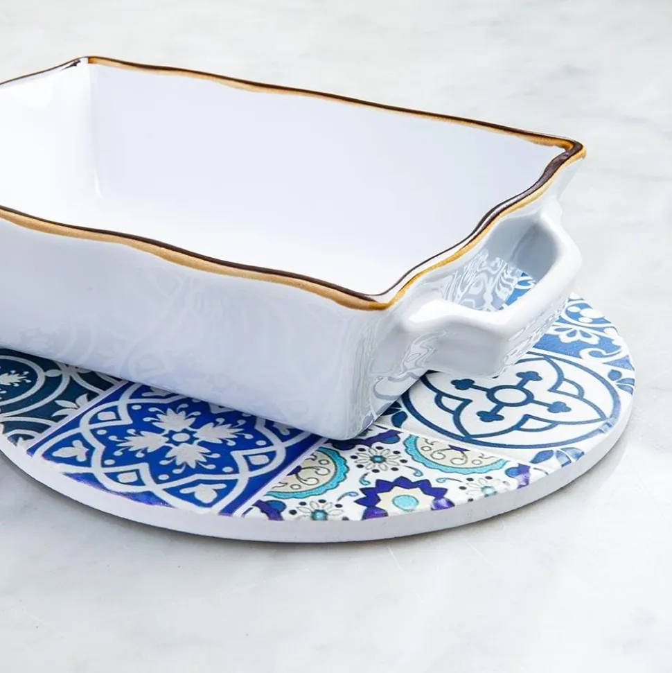 KSP Ceramica 'Spanish Tile' Ceramic Trivet 20cm (Blue)