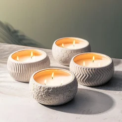 KSP Ceramic 'Floral' Citronella Candle 13 cm dia. x 6 cm