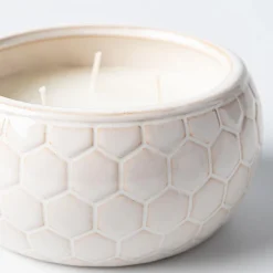 KSP Ceramic 'Honey Comb' Citronella Candle 13 cm dia. x 6 cm