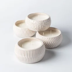 KSP Ceramic 'Tread' Citronella Candle 13 cm dia. x 6 cm