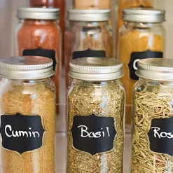 KSP Chalkboard Glass Spice Jar - Set of 6