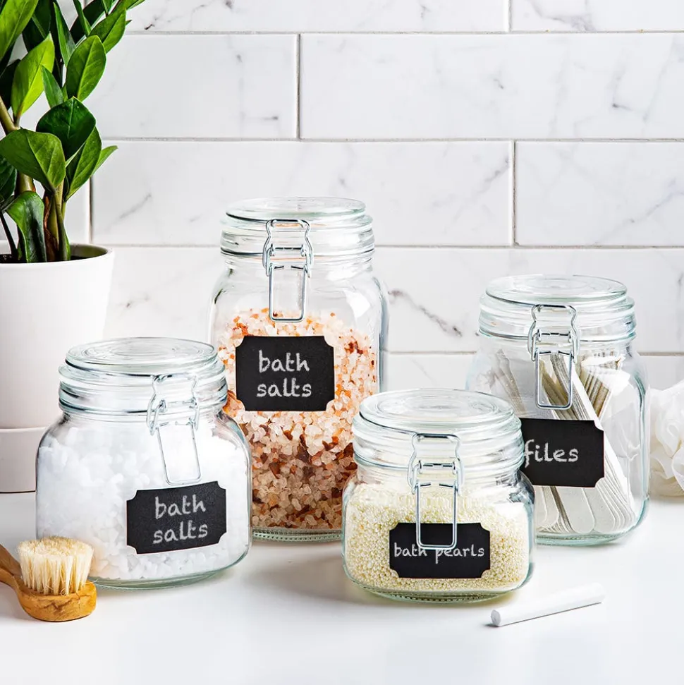 KSP Chalkboard Locking Canister - Set of 4 (Clear)