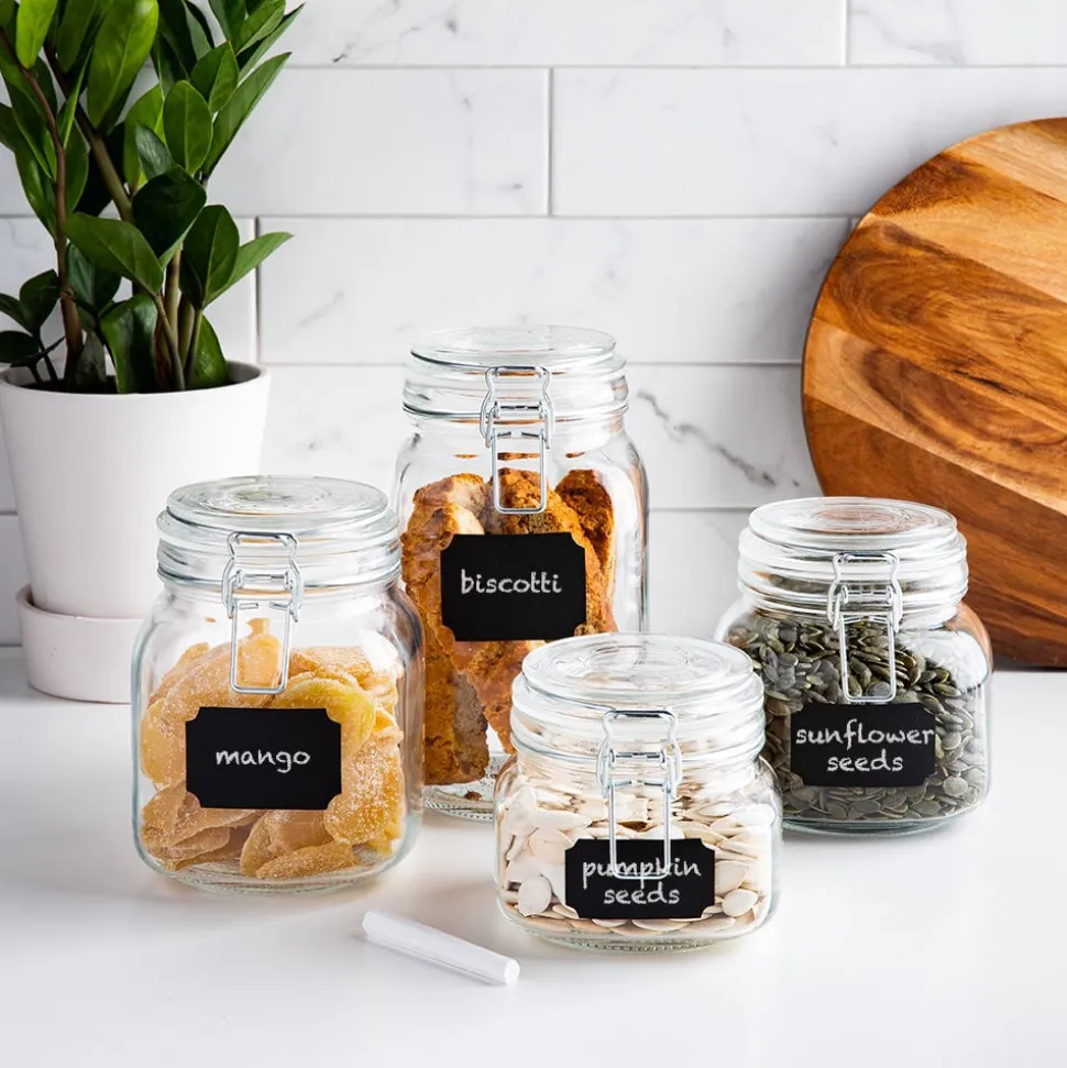 KSP Chalkboard Locking Canister - Set of 4 (Clear)