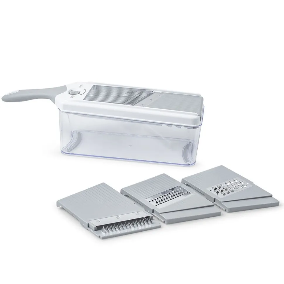 KSP Chef's Mate Mandoline Slicer and Grater - Set of 7 (White/Grey)